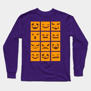 Halloween - Pumpkin Faces Long Sleeve T-Shirt